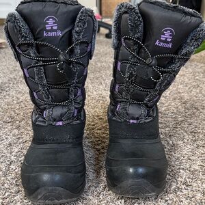 Kamik Black and Purple Snow Boots